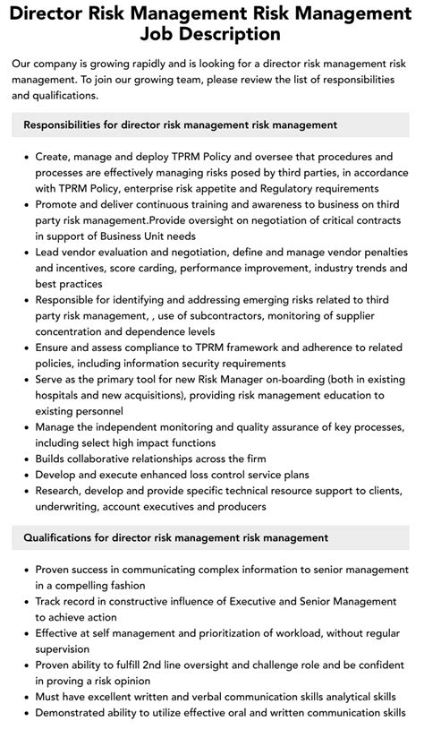 insurance risk manager name|Risk and Insurance Manager Job Description .
